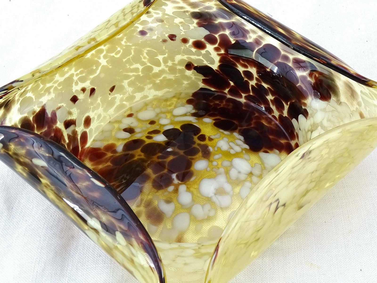 Antique French Art Nouveau Speckled Crystal Art Glass Bowl Candle Holder In Style Of Ernest Baptiste Leveille François Eugène Rousseau photo Home Decor