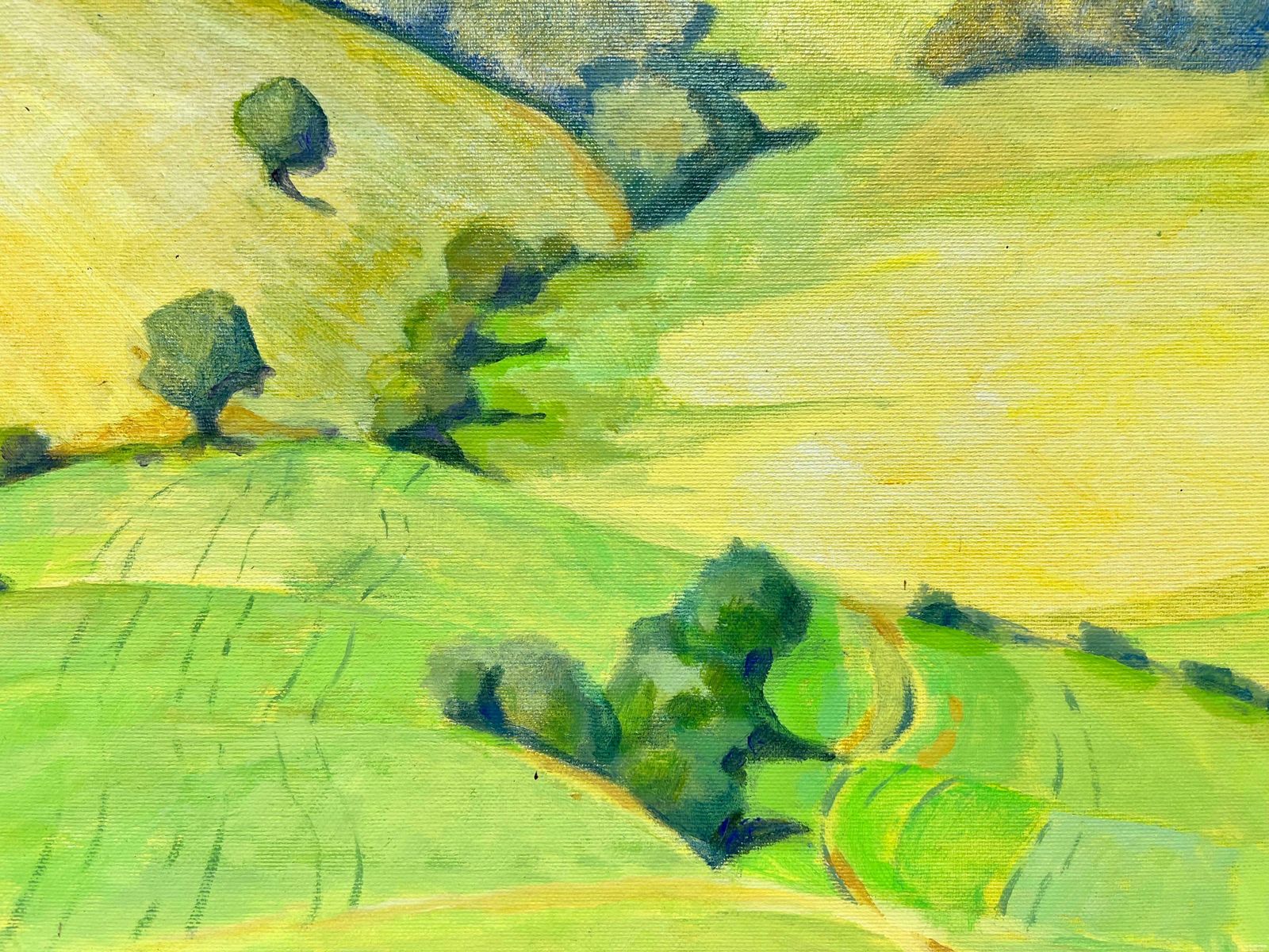 Jill Jacksonbright Golden Green Fields, British Modernist Contemporary Painting photo for sale