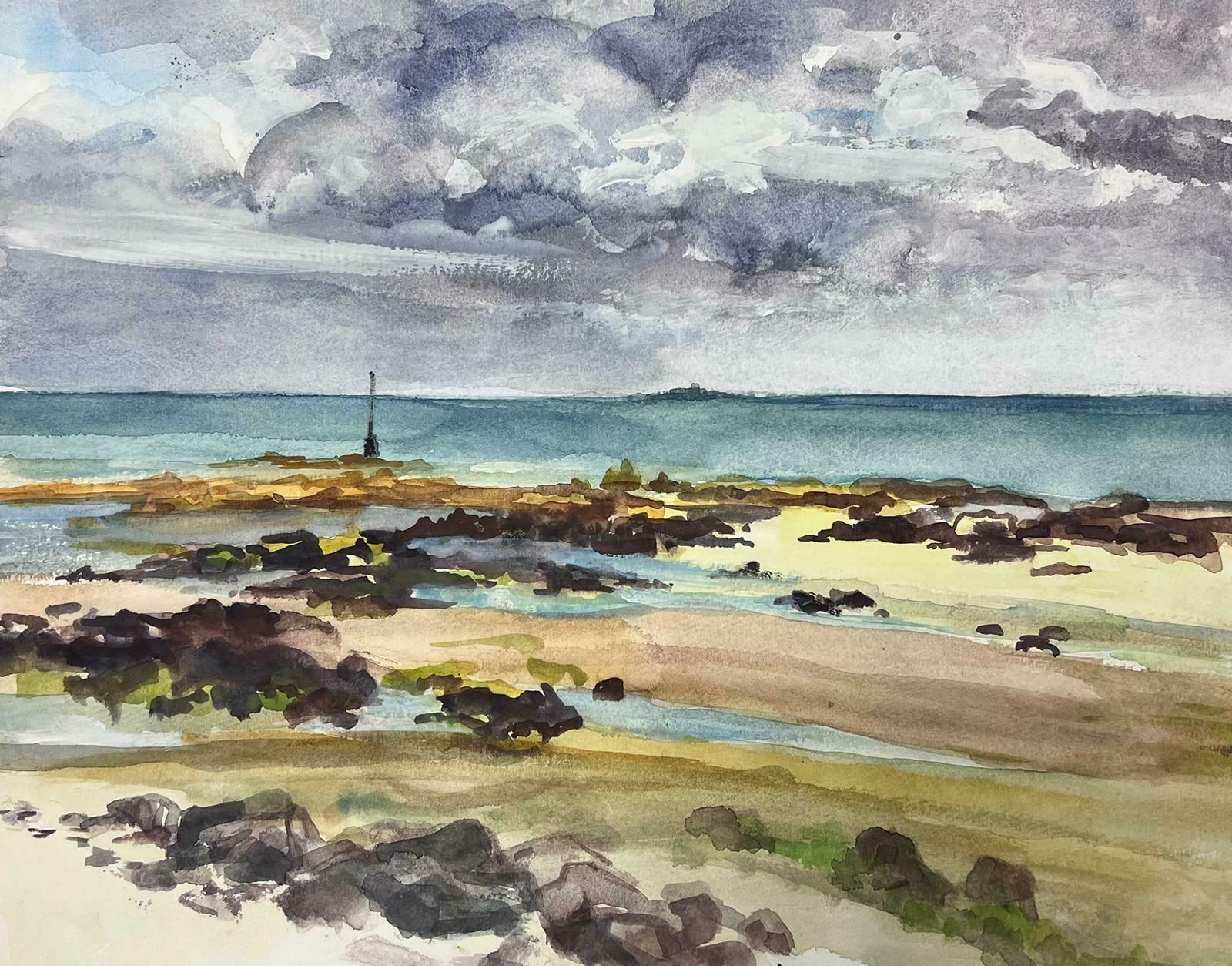 Josine Vignonfrench Mid Century Rock Beach Blue Sea Landscape 1950s