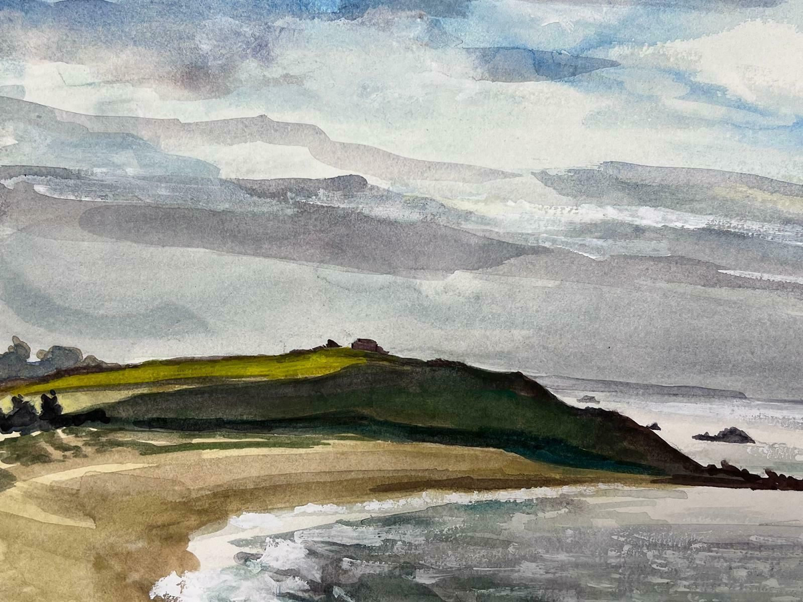 Josine Vignonmid Century French Coastal Grey Sea And Blue Sky Landscape La Guimorais1950s photo 358.0