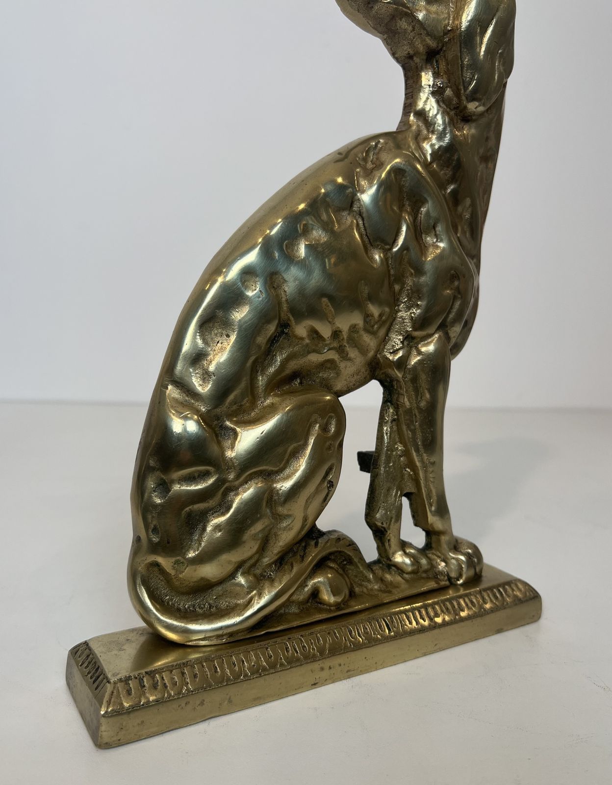 photo for sale Pair Of Bronze Andirons Representing Dogs From The Art Deco Period