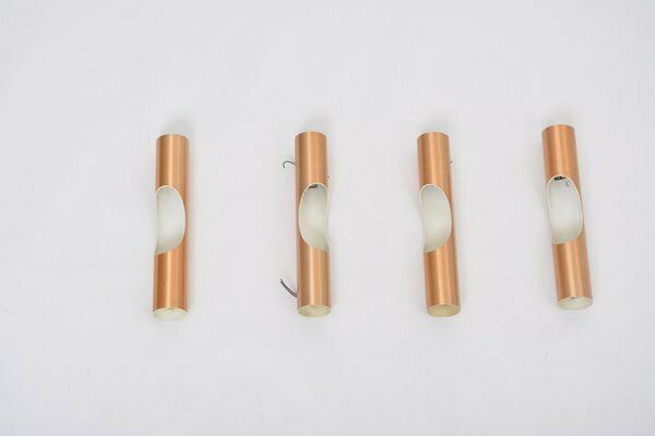 Mid Century Fuga Metal Wall Lights By Maija Liisa Komulainen For Raak, 1964, Set Of 4 photo for sale