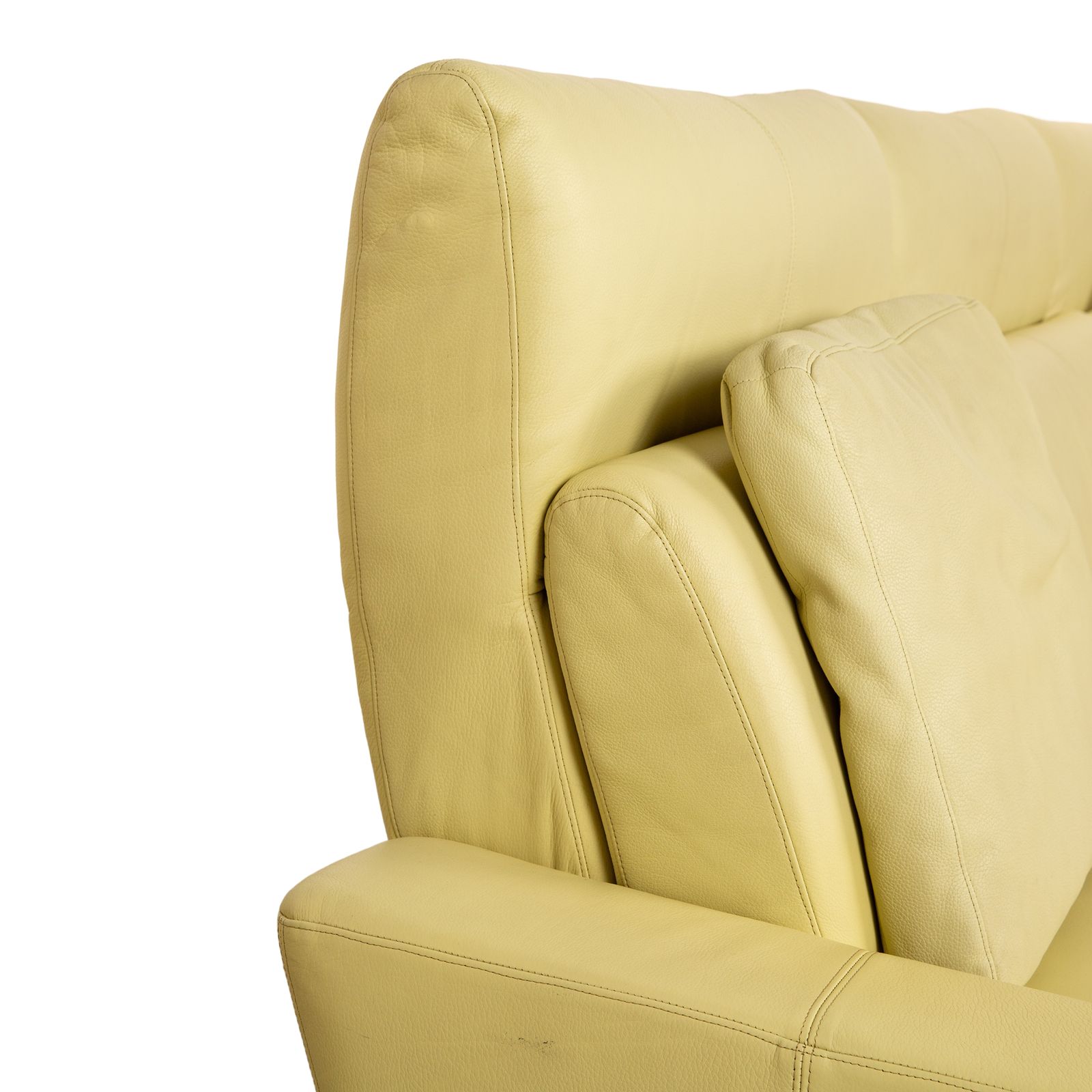 photo furniture Canapé 3 places Laauser en cuir vert, fonction relaxation manuelle
