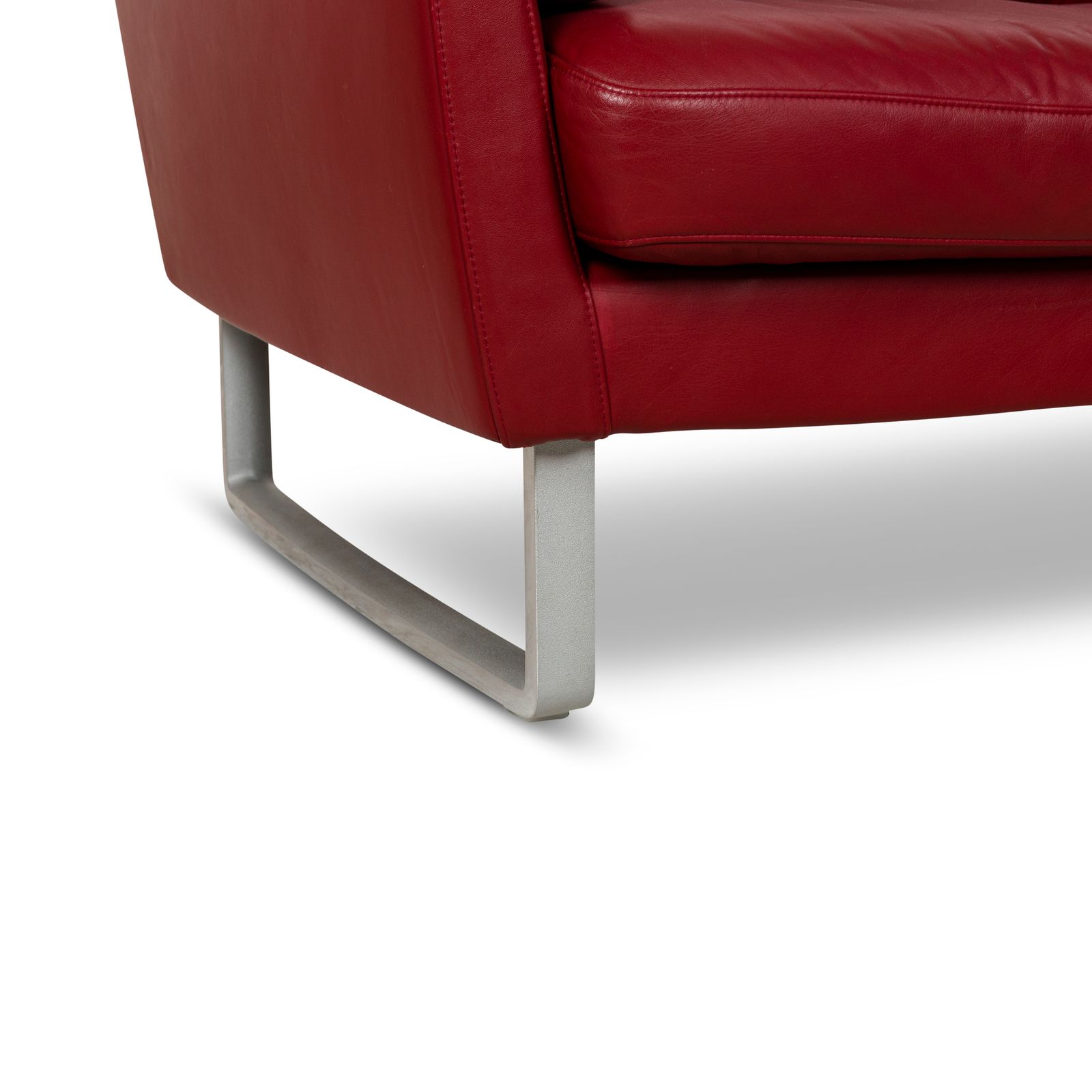 Rolf Benz Vida Leather Two Seater Red Sofa photo for sale