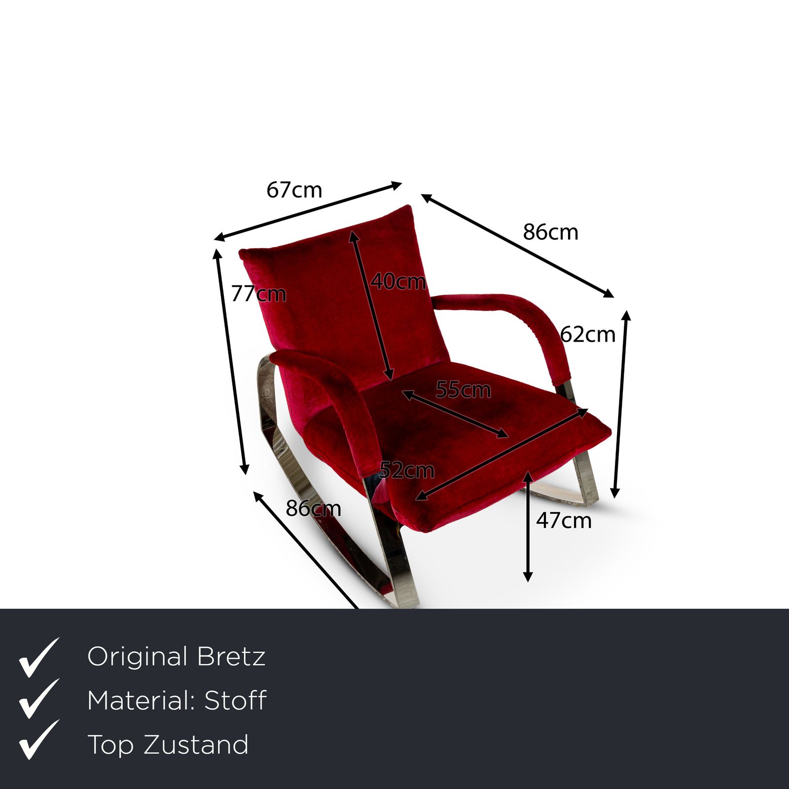 Ensemble de fauteuils Bretz Highland en tissu rouge photo furniture