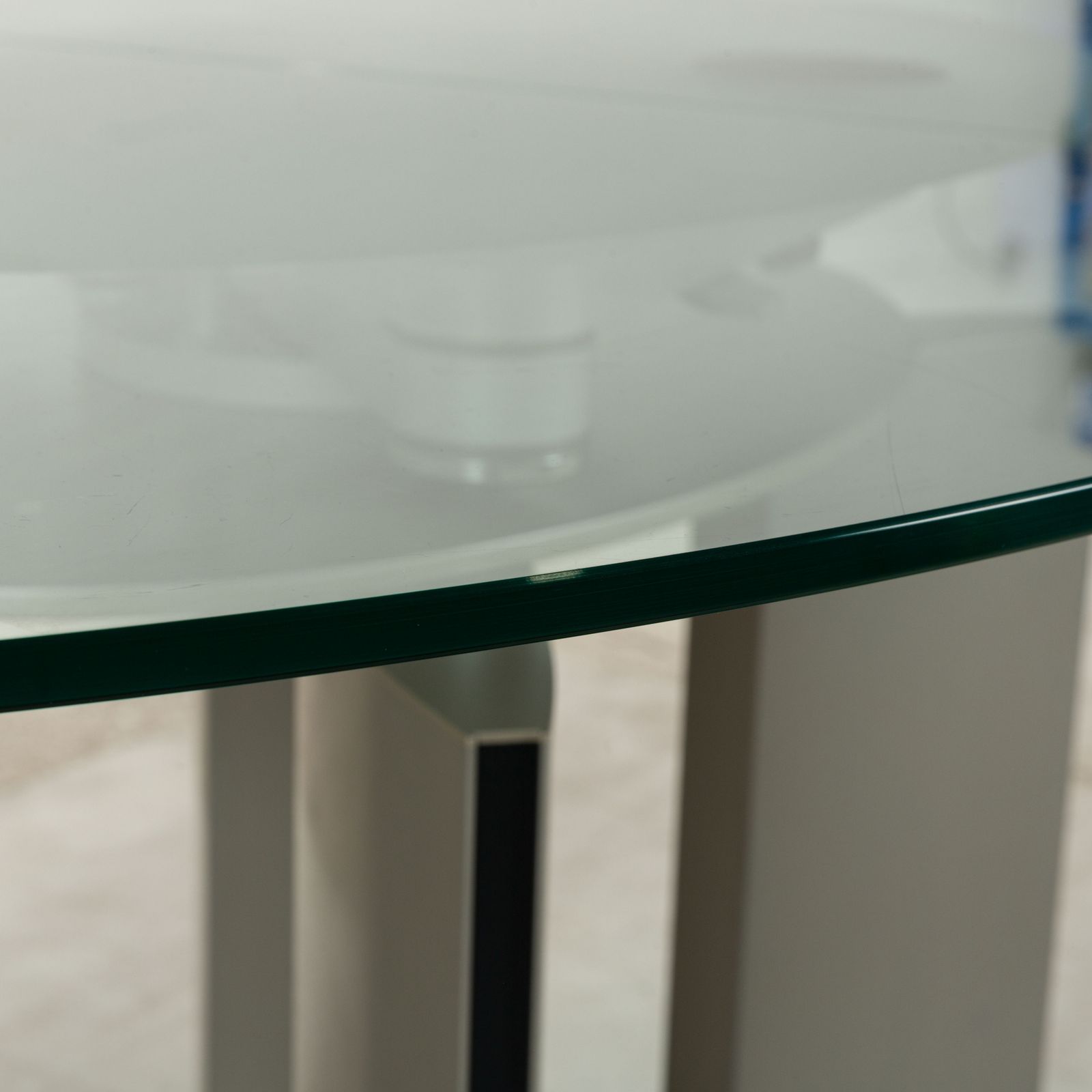 Ronald Schmitt K / G 750 / E Glazen Eettafel Zilver met Uitschuiffunctie photo 1251.0