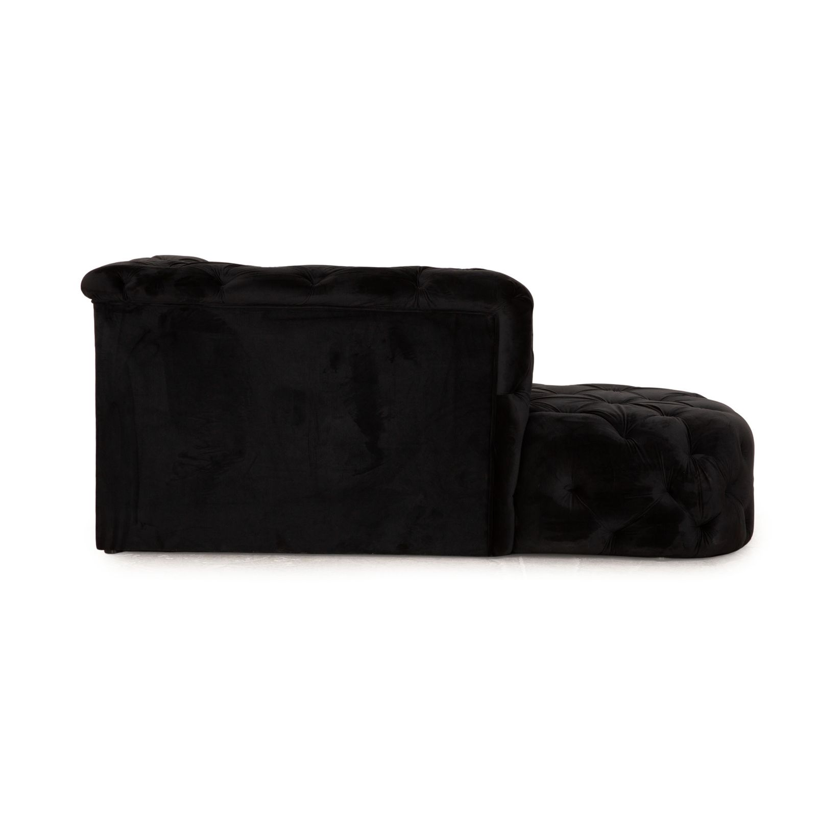 Iconx Studios Velvet Fabric Lounger Black photo vinterior