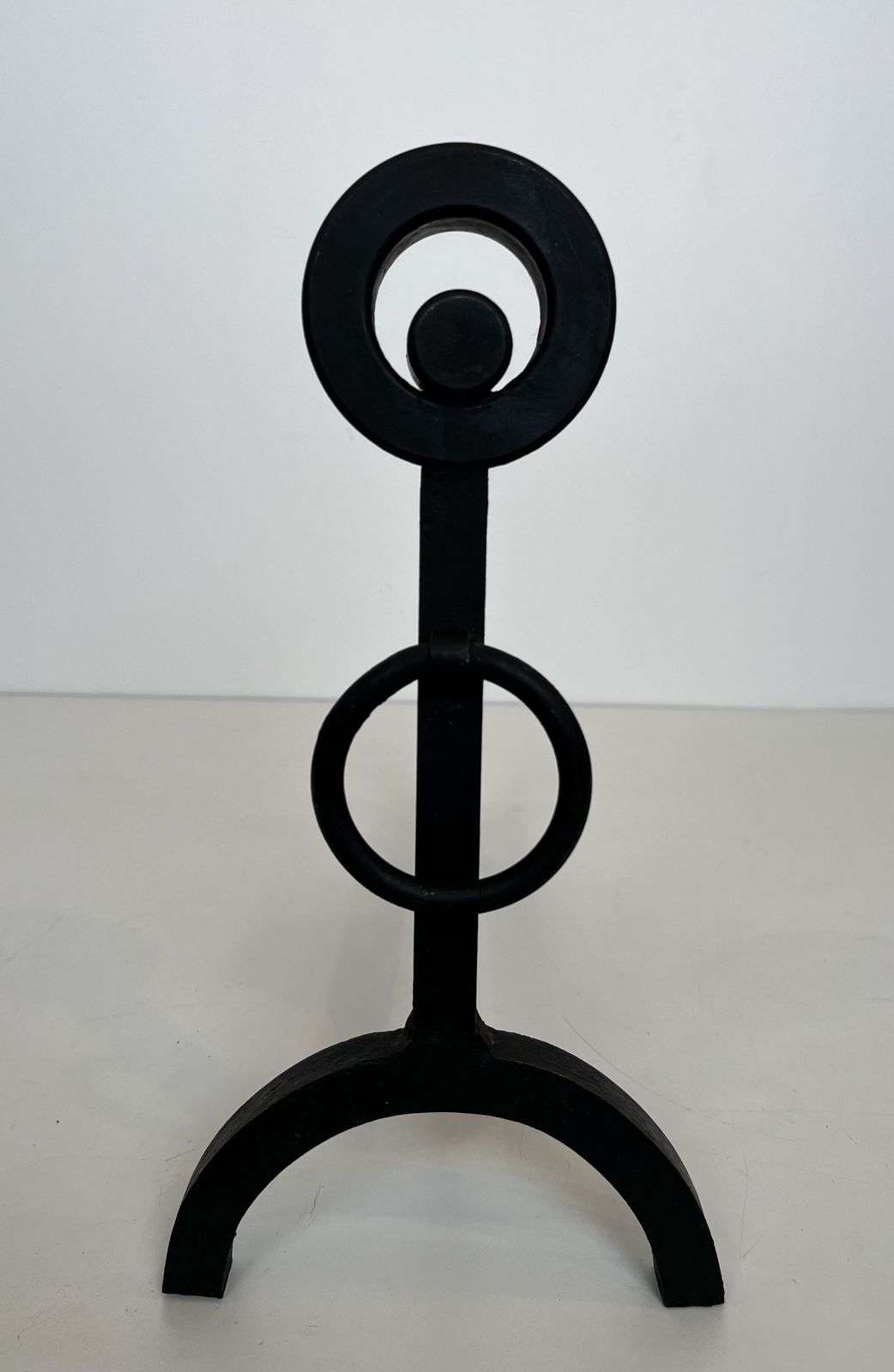Pair Of Modernist Wrought Iron Andirons photo vinterior