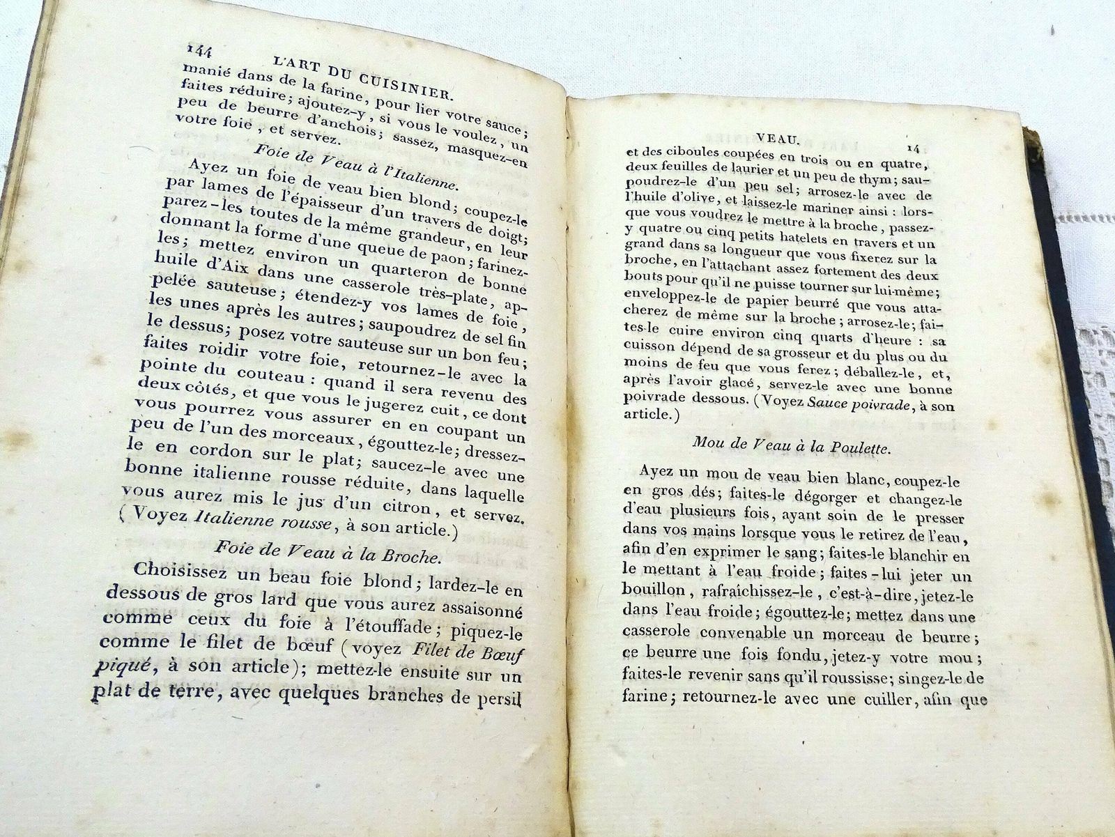 Zeldzaam Antiek Kookboek Uit De 19e Eeuw – L'art De Cuisinier Door A. Beauvillers, Eerste Deel, Gedrukt In 1816, In Het Frans photo 403.0