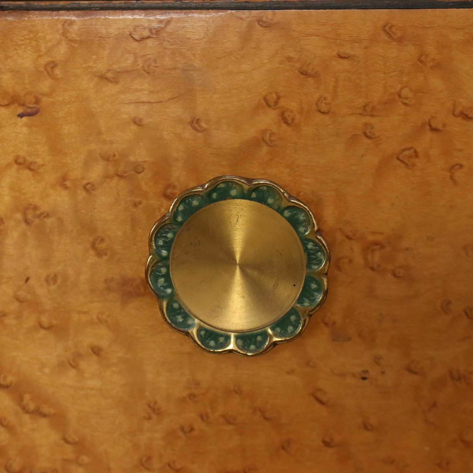 Vintage Cabinet Palazzi Dell'arte Cantù Walnut Brass Italy 1940s photo vintage