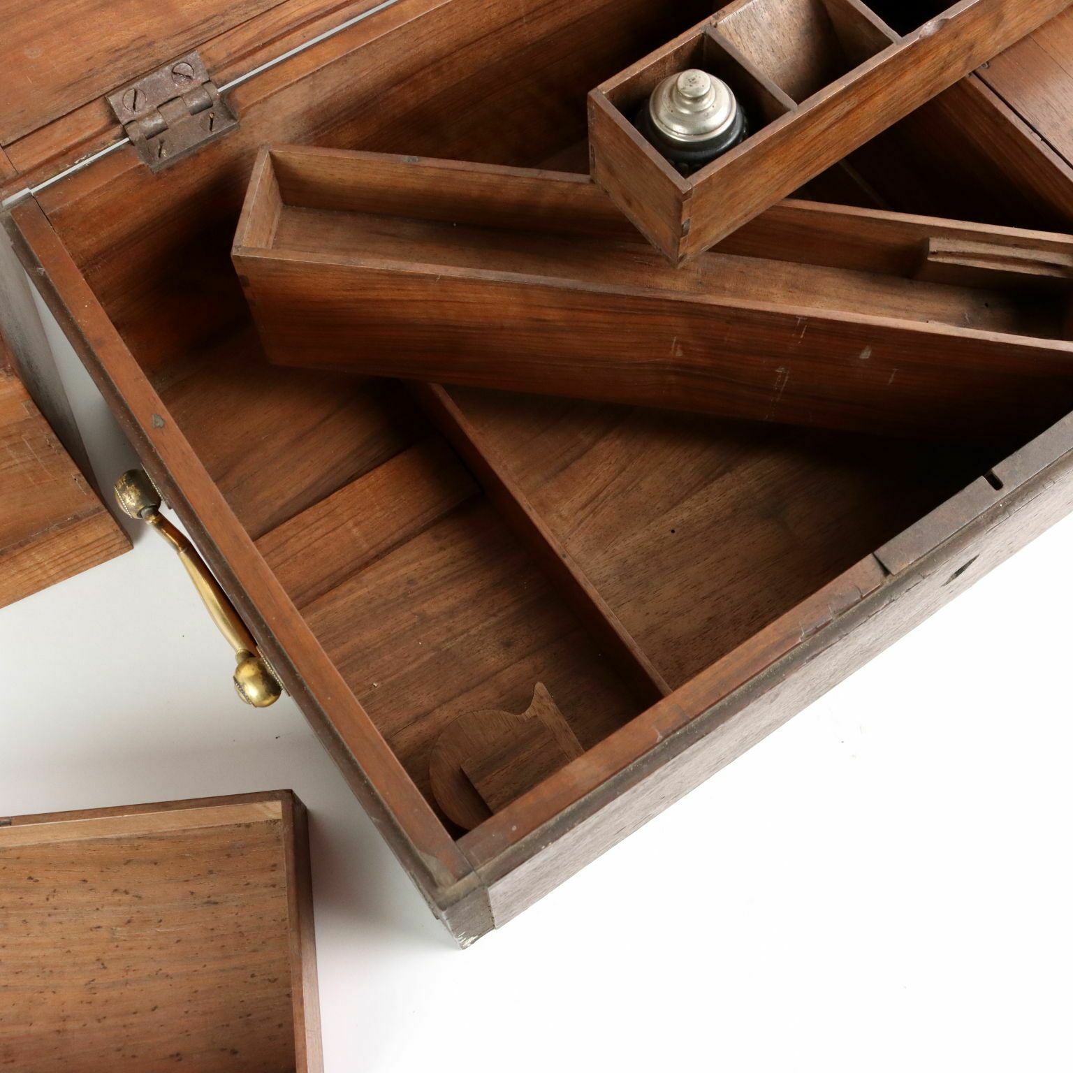 Antique Travel Casket Walnut Writing Set Italy XIX Century photo buy