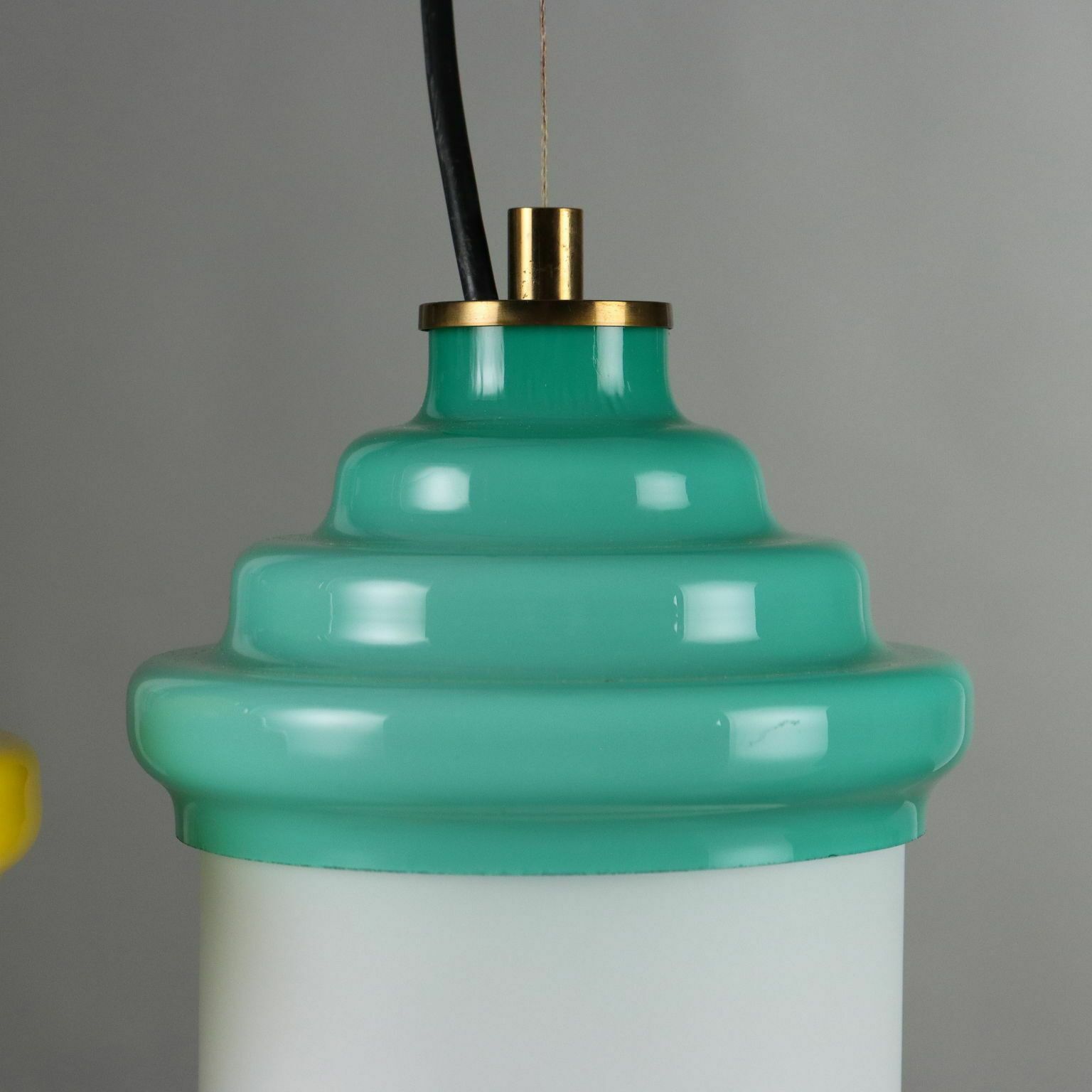 photo furniture Vintage Ceiling Lamp Aluminium Glass Italy 1960s