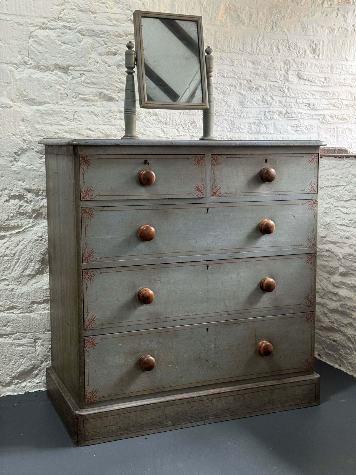 Original Painted Victorian Chest Of Drawers photo for sale
