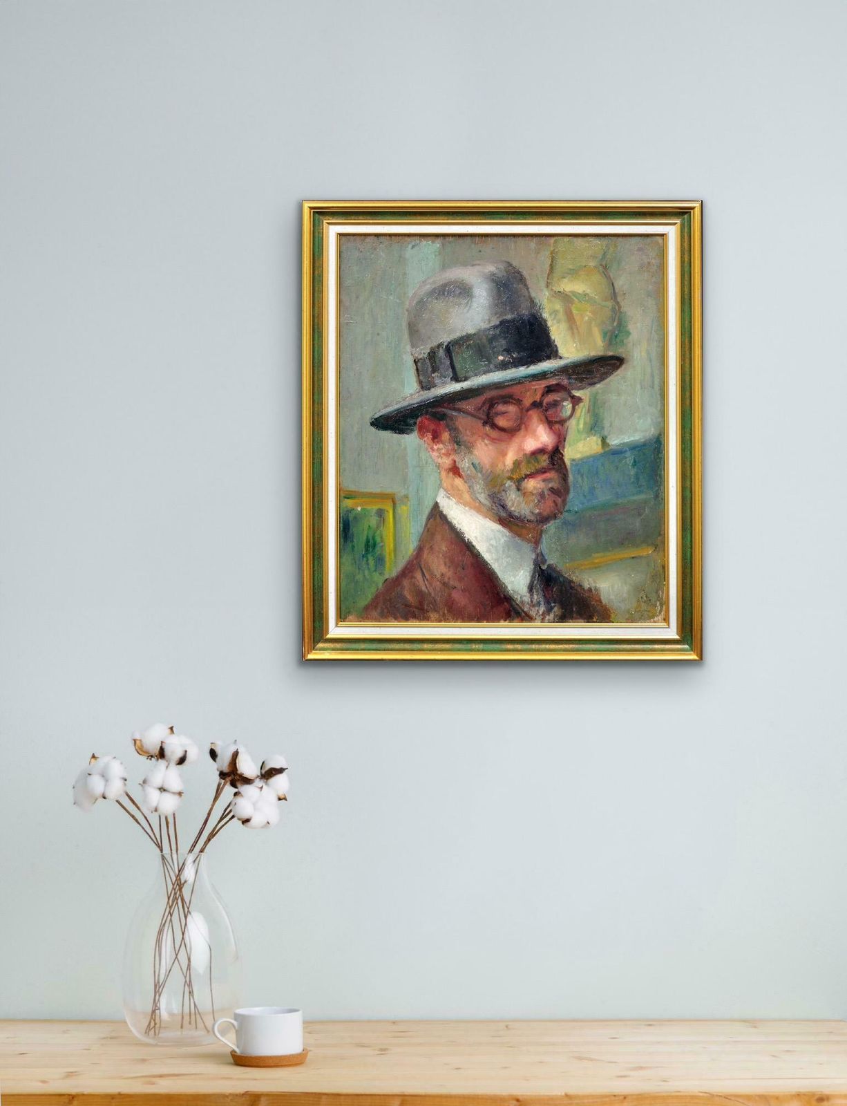 2495.0 Edouard Julien 1883 To 1966. French. Self Portrait Of & By The Curator Of The Toulouse Lautrec Museum. Albi, France, 1932. Framed Oil Painting. photo