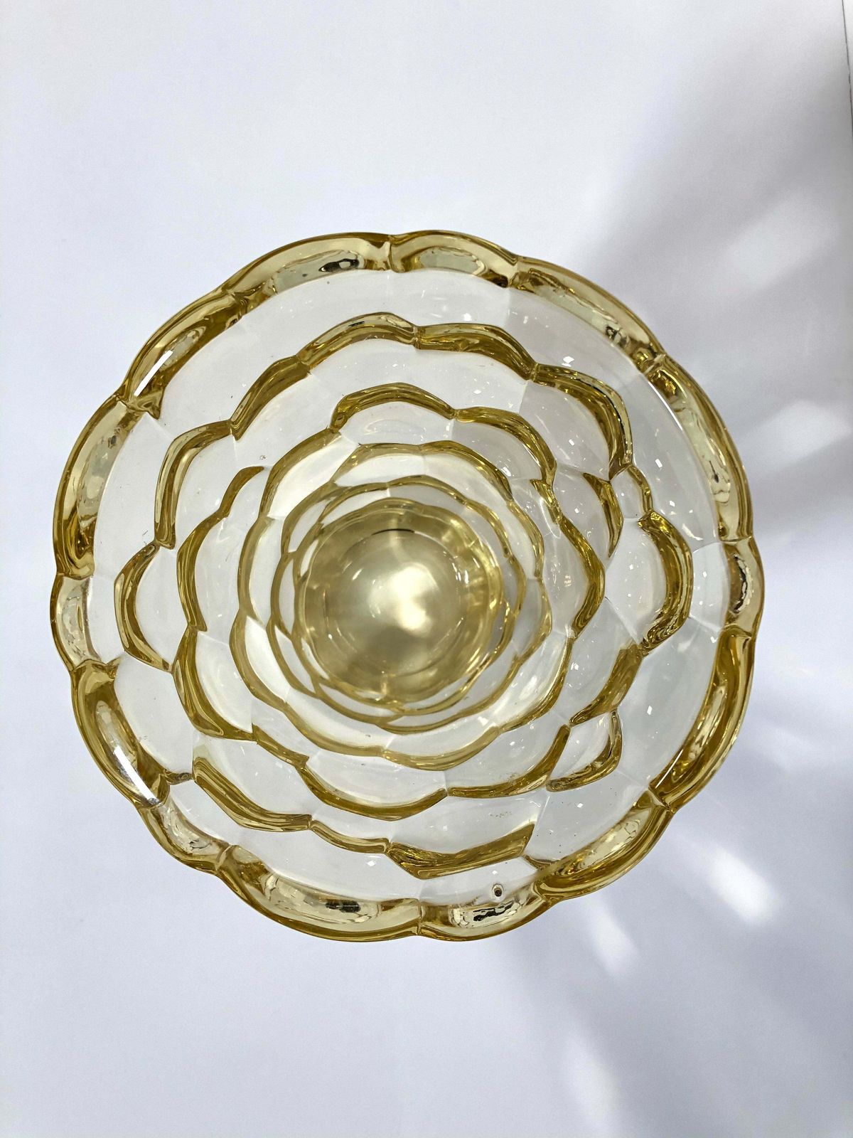French Citrine Glass Vase. Signed J. D'avesn France. photo furniture