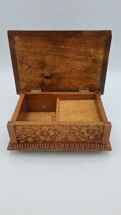 Swiss Music Box Lugano Handcarved Decorative Floral Jewellery Box L16cmxh9cmx11c photo furniture
