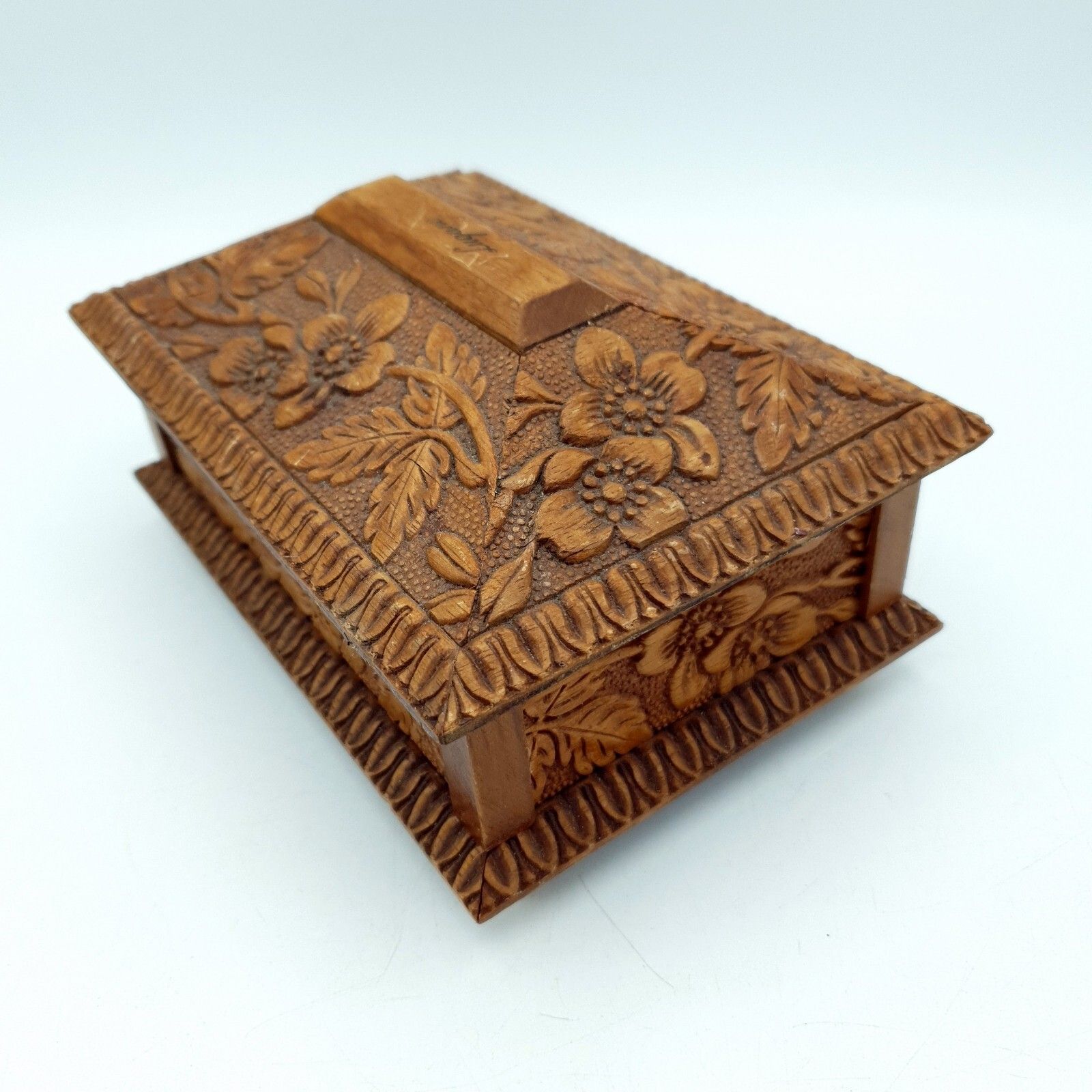 Swiss Music Box Lugano Handcarved Decorative Floral Jewellery Box L16cmxh9cmx11c photo buy