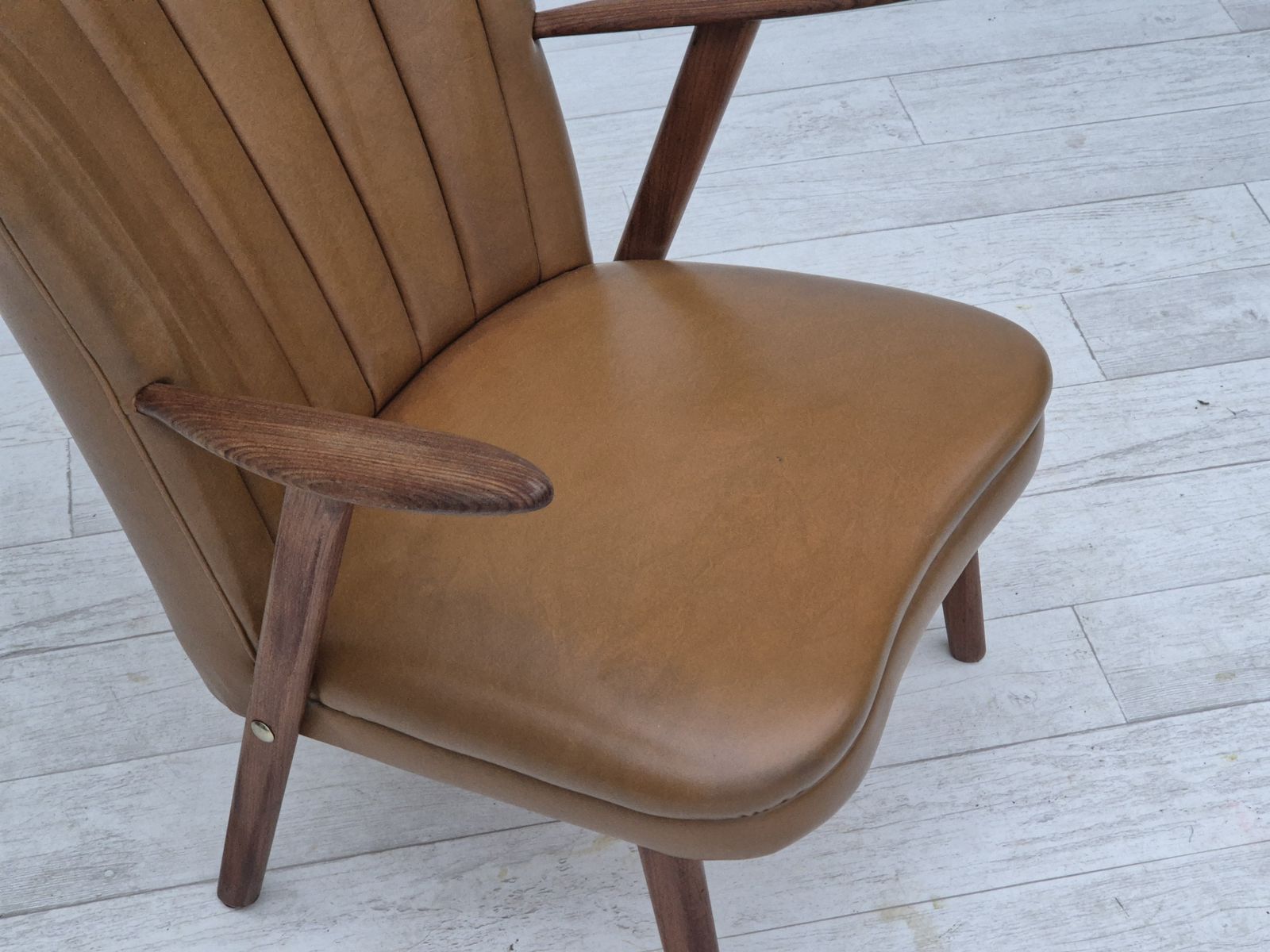 photo buy 1960s, Danish Design By Erhardsen & Andersen, Armchair, Original Condition, Teak Wood.