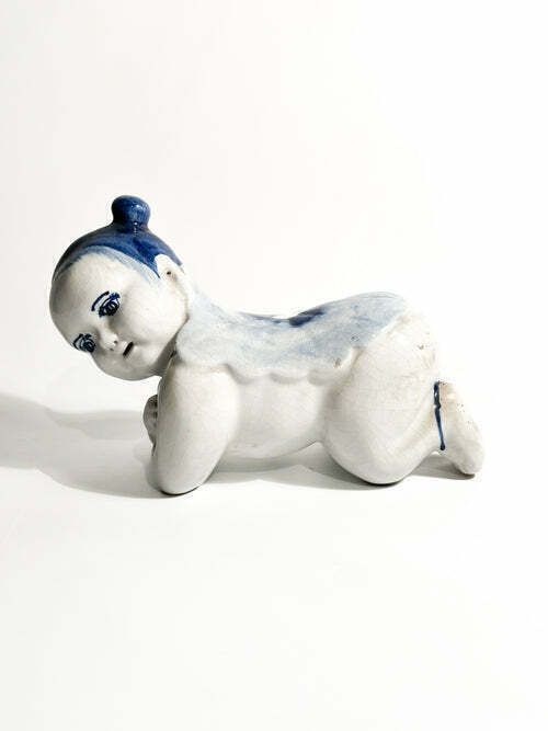 White Chinese Ceramic Cushion With 1930s China Blue Decorations photo furniture