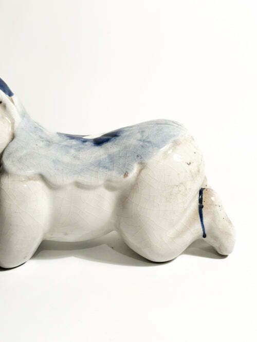 White Chinese Ceramic Cushion With 1930s China Blue Decorations photo 142.0