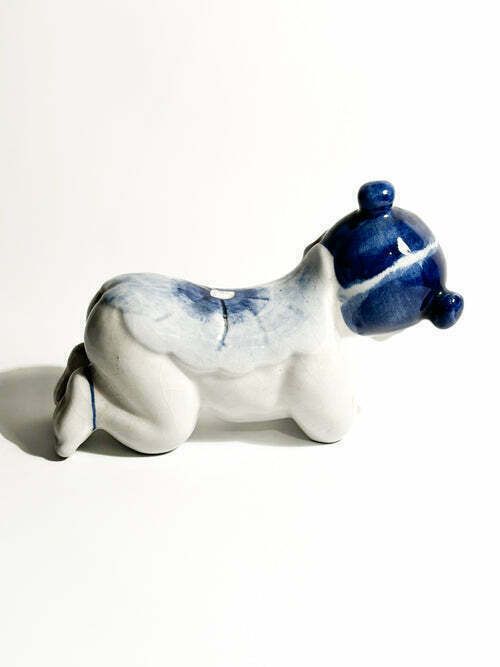 White Chinese Ceramic Cushion With 1930s China Blue Decorations photo buy