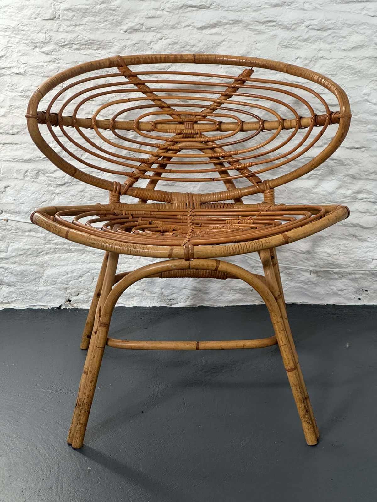 Rattan Lounge Chair 1970s, Vintage