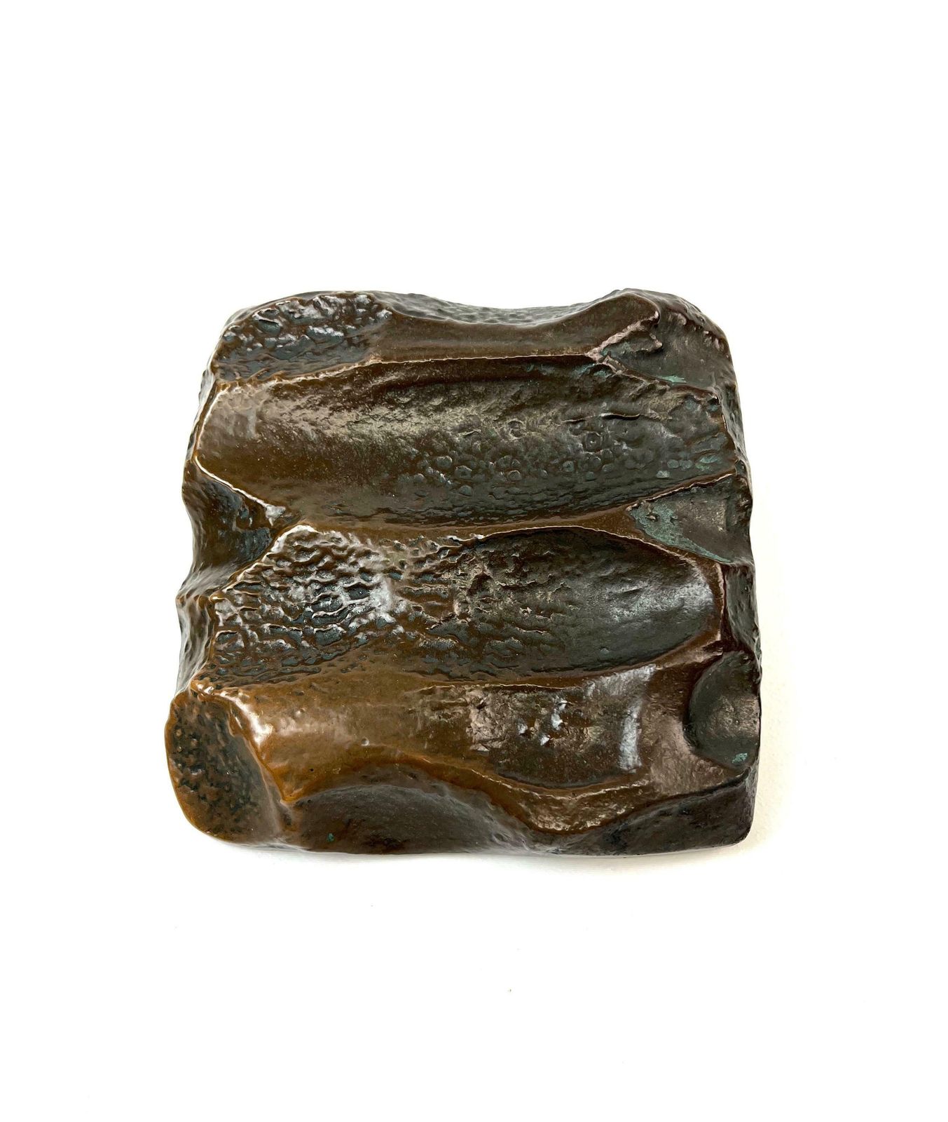 Stunning Mid Century Solid Abstract Brutalist Bronze Front Door Handle 1960 photo vintage