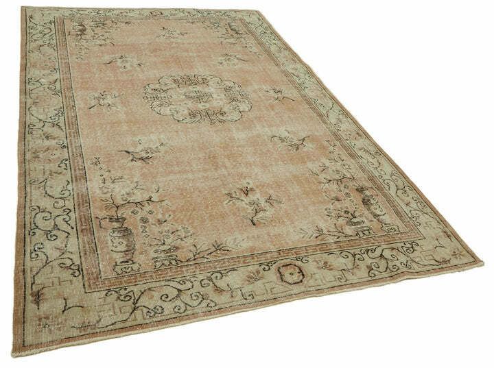 Handmade  Beige Turkish Vintage Area Rug 206 Cm X 304 Cm photo furniture