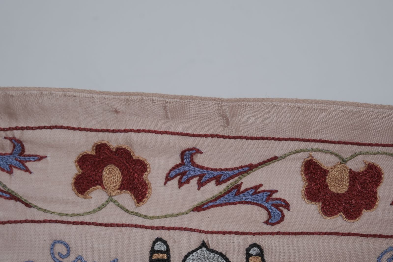 photo furniture Boho Suzani Wall Hanging   Handmade Embroidery Featuring Camels And Desert Scenery 1'8'' X 6'2''