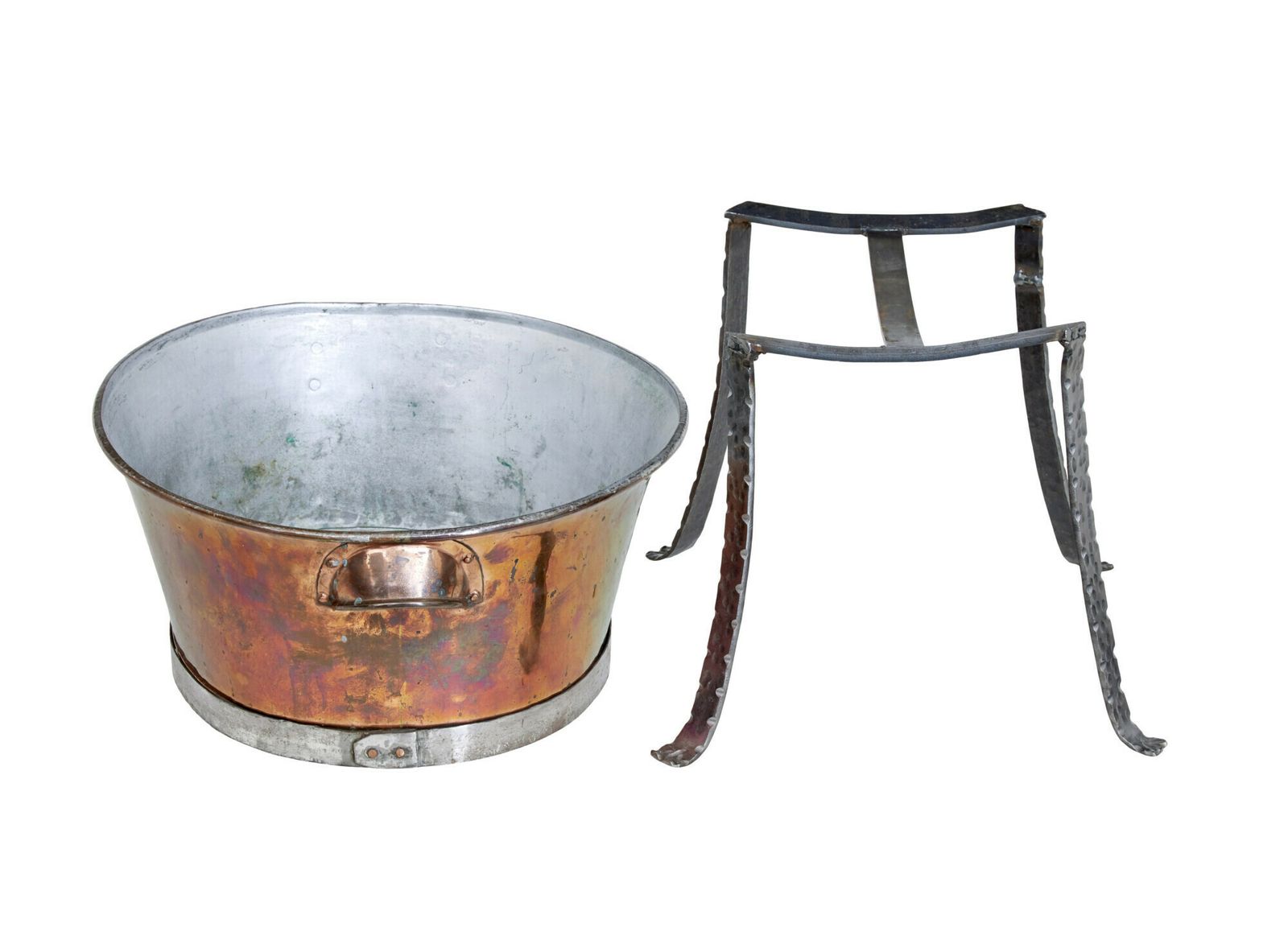 19th Century Arts And Crafts Copper Bowl On Stand photo for sale