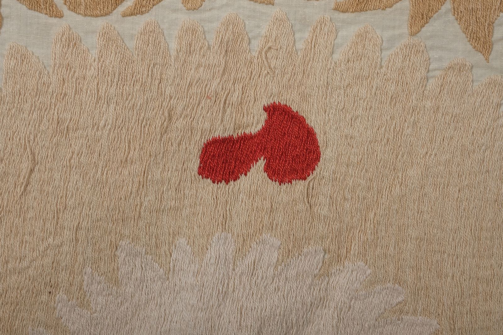 Suzani Wall Hanging Decor   Pastel Suzani Cloth   Tan Uzbek Embroidery 4'4'' X 4'9'' photo Textiles