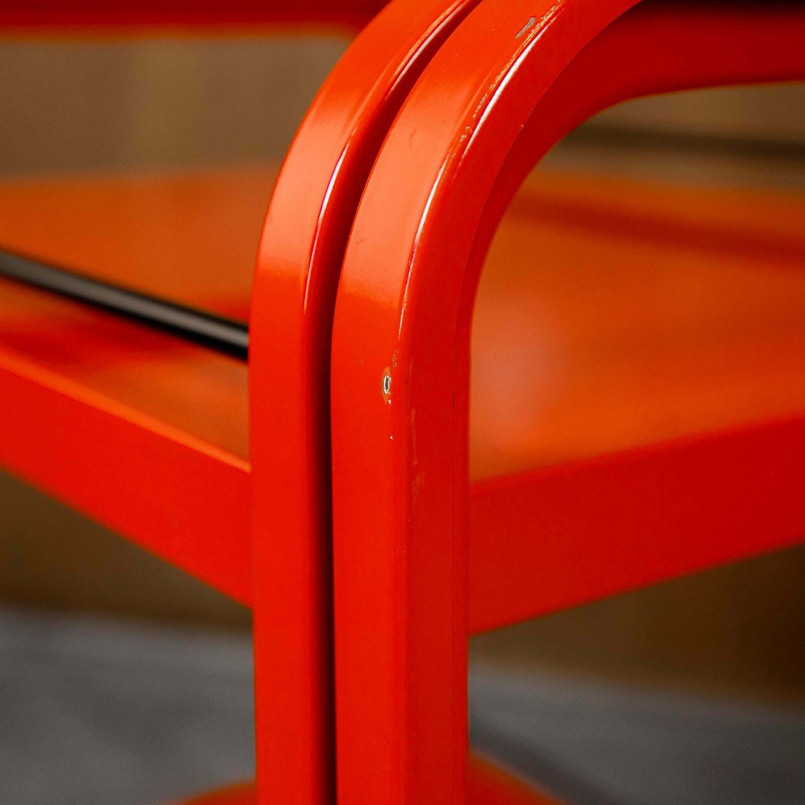 Postmodern Red Metal Trolley For Secco, Italy 1980s photo buy