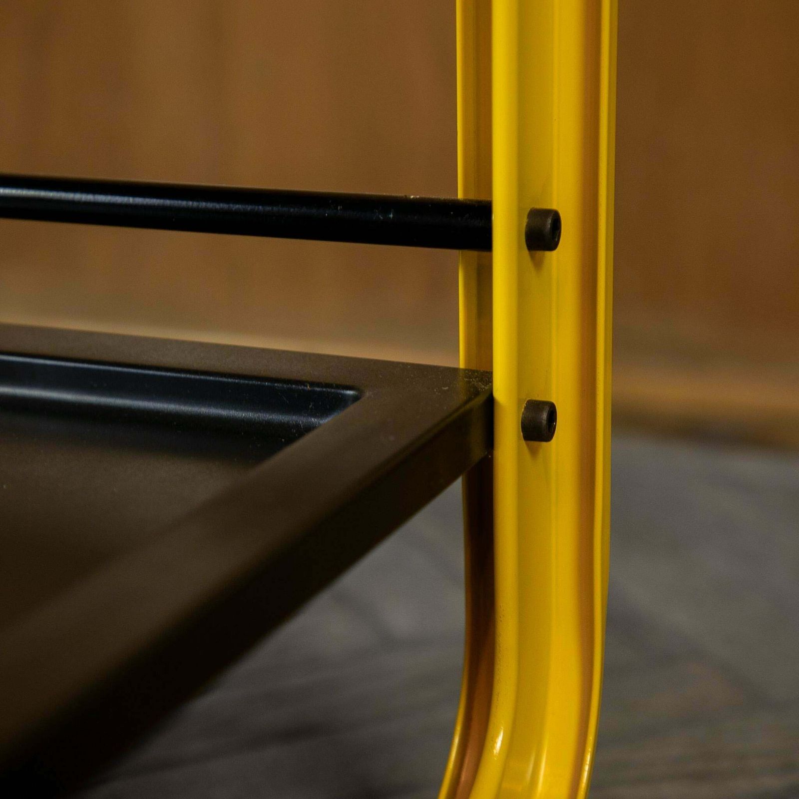 Postmodern Yellow Black Trolley On Castors By Secco, Italy 1980s photo 659.0