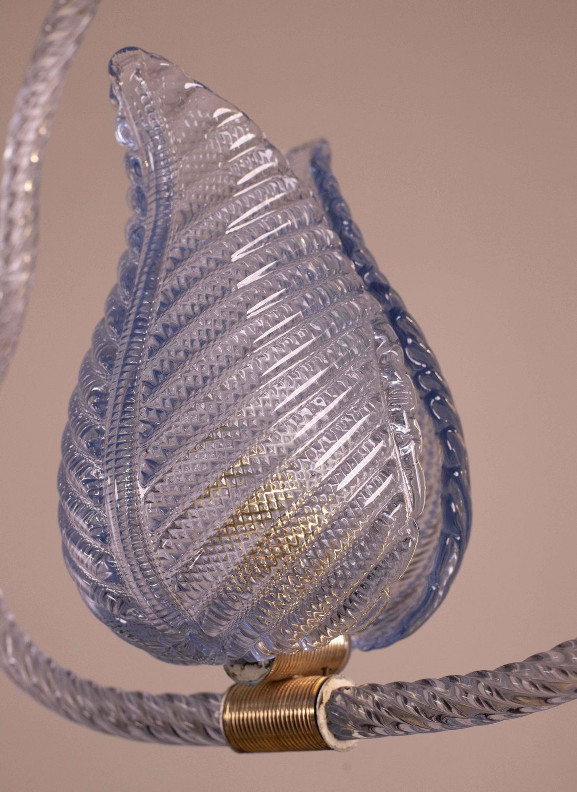 Lighting Blu Murano Glass Chandelier By Barovier E Toso, 1950s photo