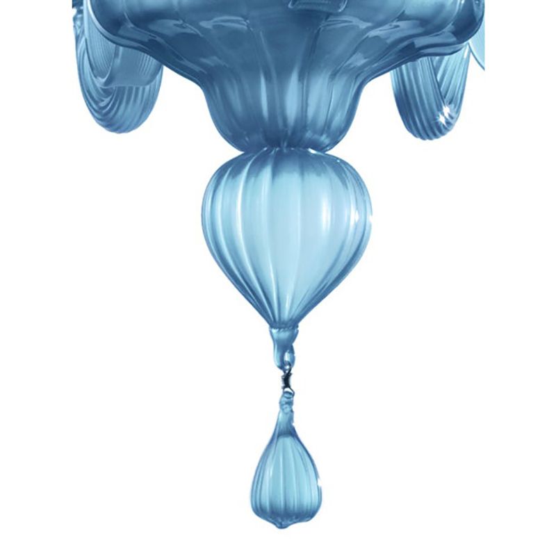 Contemporary Venetian Blue Satin Murano Glass Chandelier photo furniture