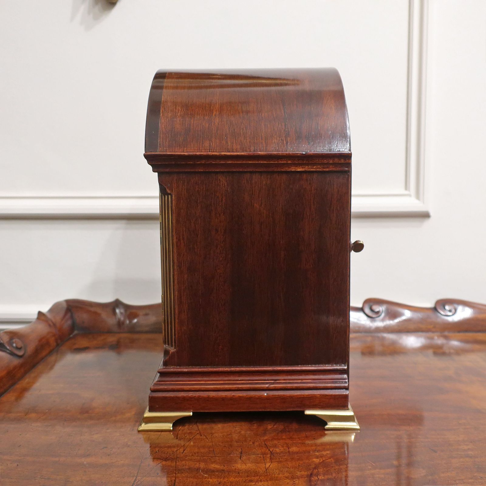 German Victorian Mahogany Ting Tang Mantel Clock By W&H photo vintage