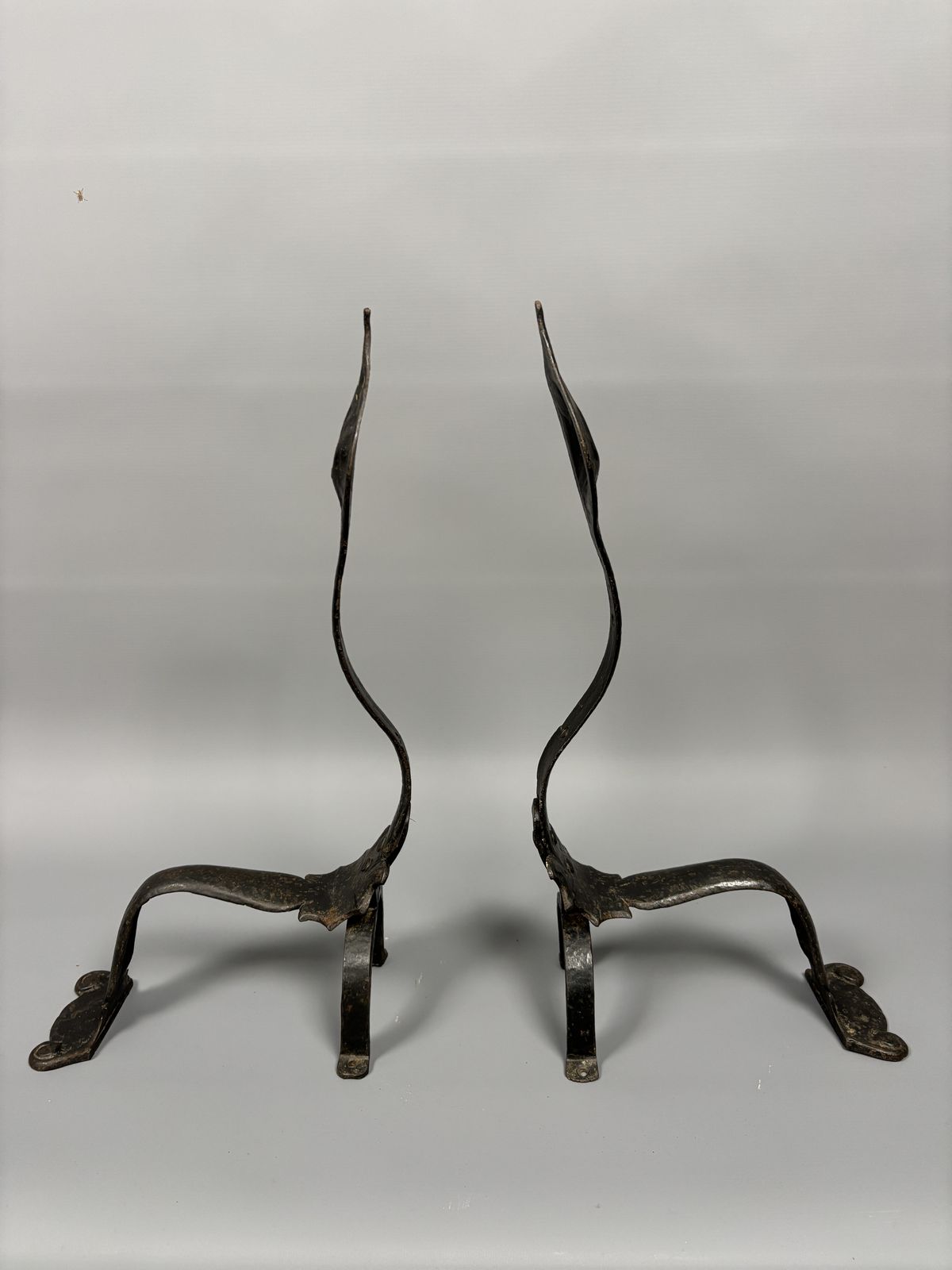 Pair Of Arts & Crafts Steel Firedogs photo vinterior