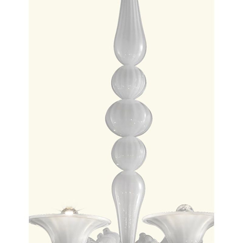 Contemporary White Rezzonico Murano Style Glass Chandelier photo furniture