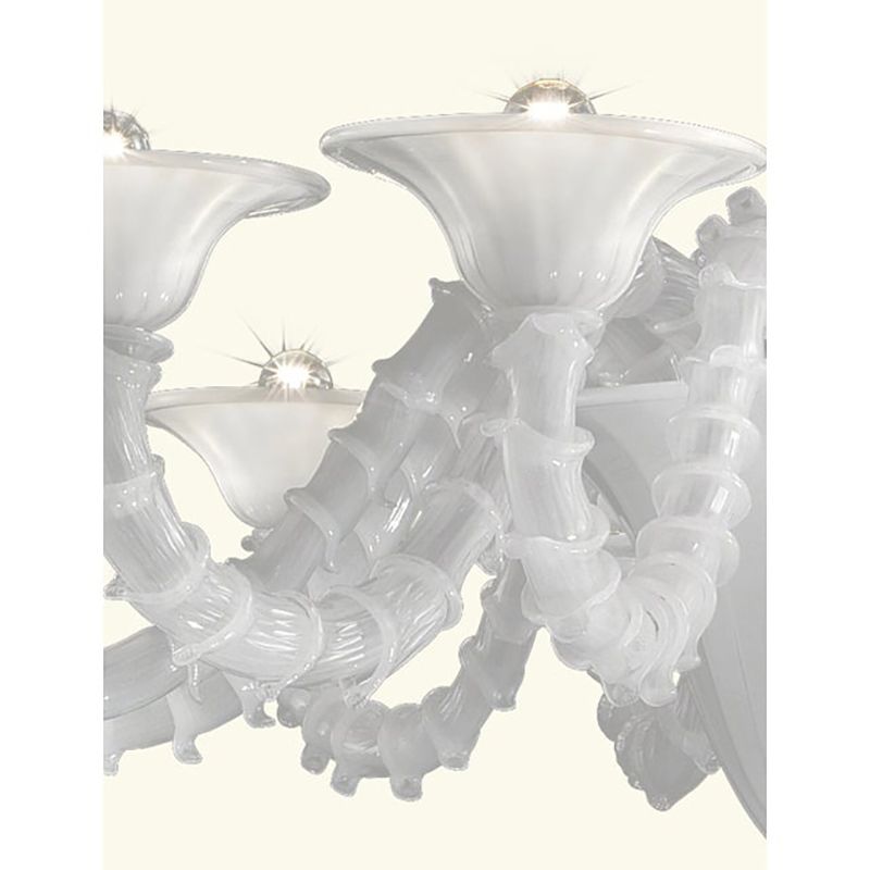 Contemporary White Rezzonico Murano Style Glass Chandelier photo Lighting