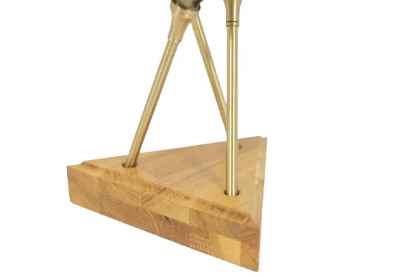 Napkin Holder In Matt Gold Brass With Its Wooden Base. Contemporary. photo vinterior