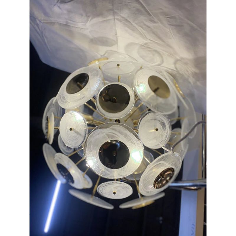 Contemporary Venied White “Alabastro" Murano Style Glass Sputnik Chandelier photo for sale