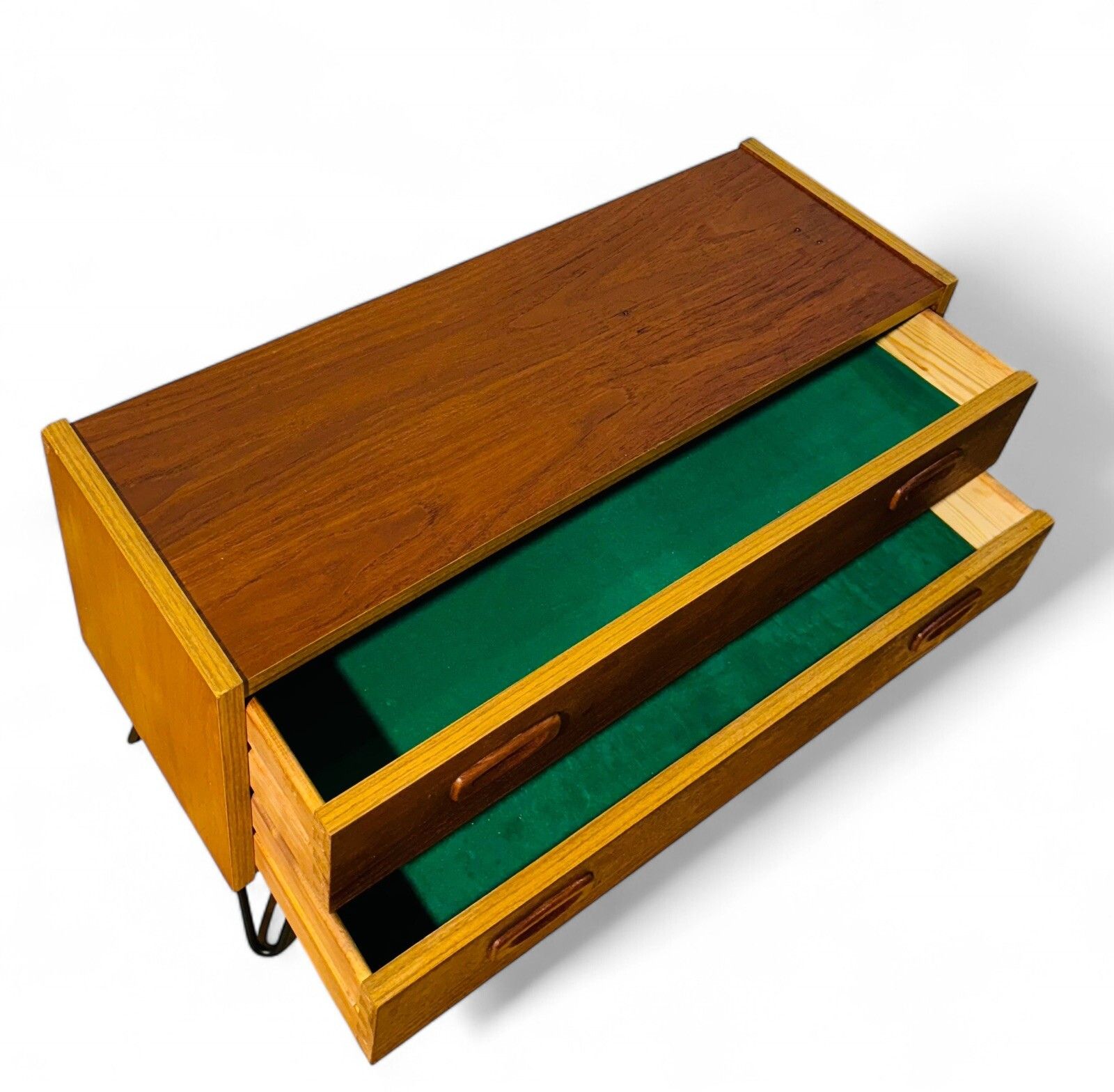 Danish Teak Chest Of Drawers Hairpin Legs Mid Century Retro Paul Codovous photo for sale