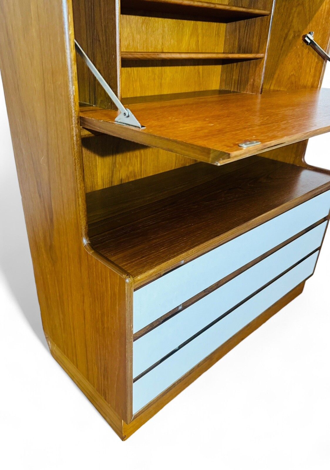photo vinterior Turnidge Teak Desk Bookcase Chest Of Drawers Mid Century Retro