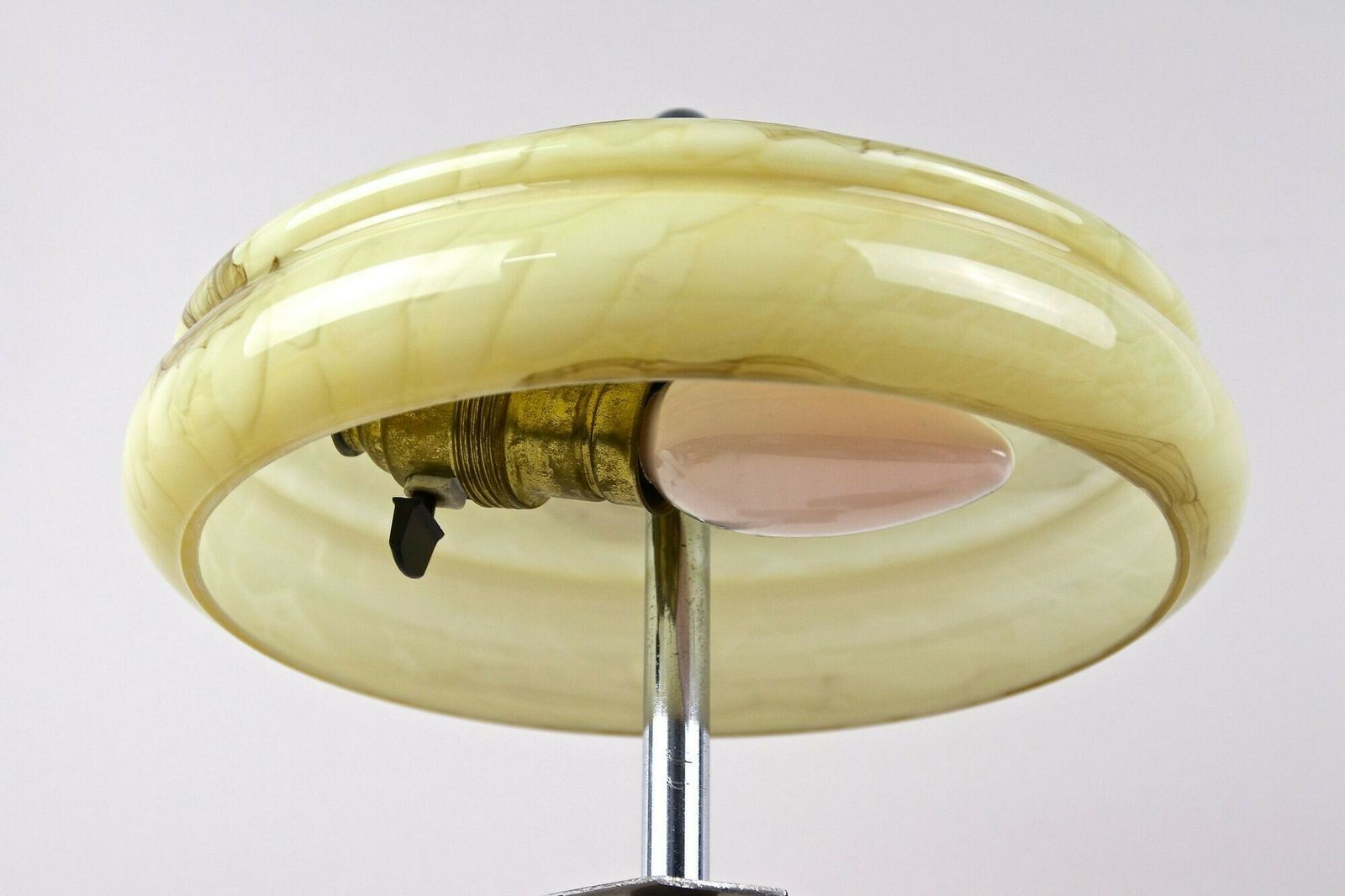 photo for sale Art Deco Table Lamp With Glass Lampshade, 20th Century, Austria Ca. 1930