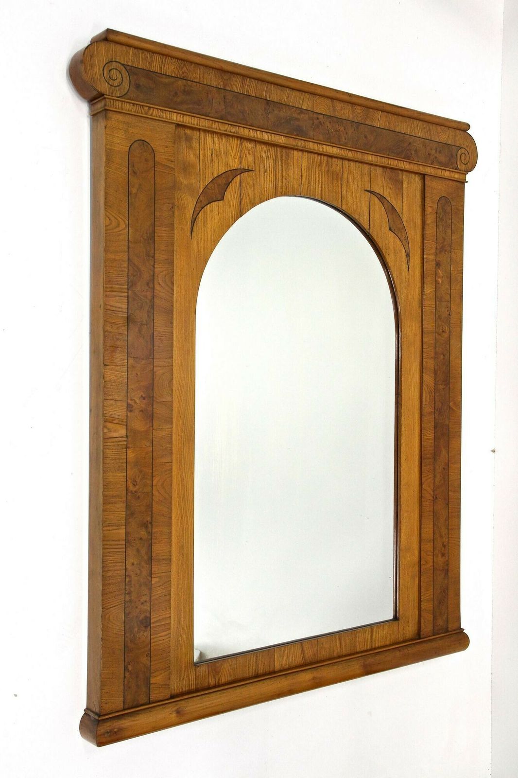 photo furniture 19th Century Biedermeier Wall Mirror, Ash/ Burr Walnut   Bohemia Ca. 1860
