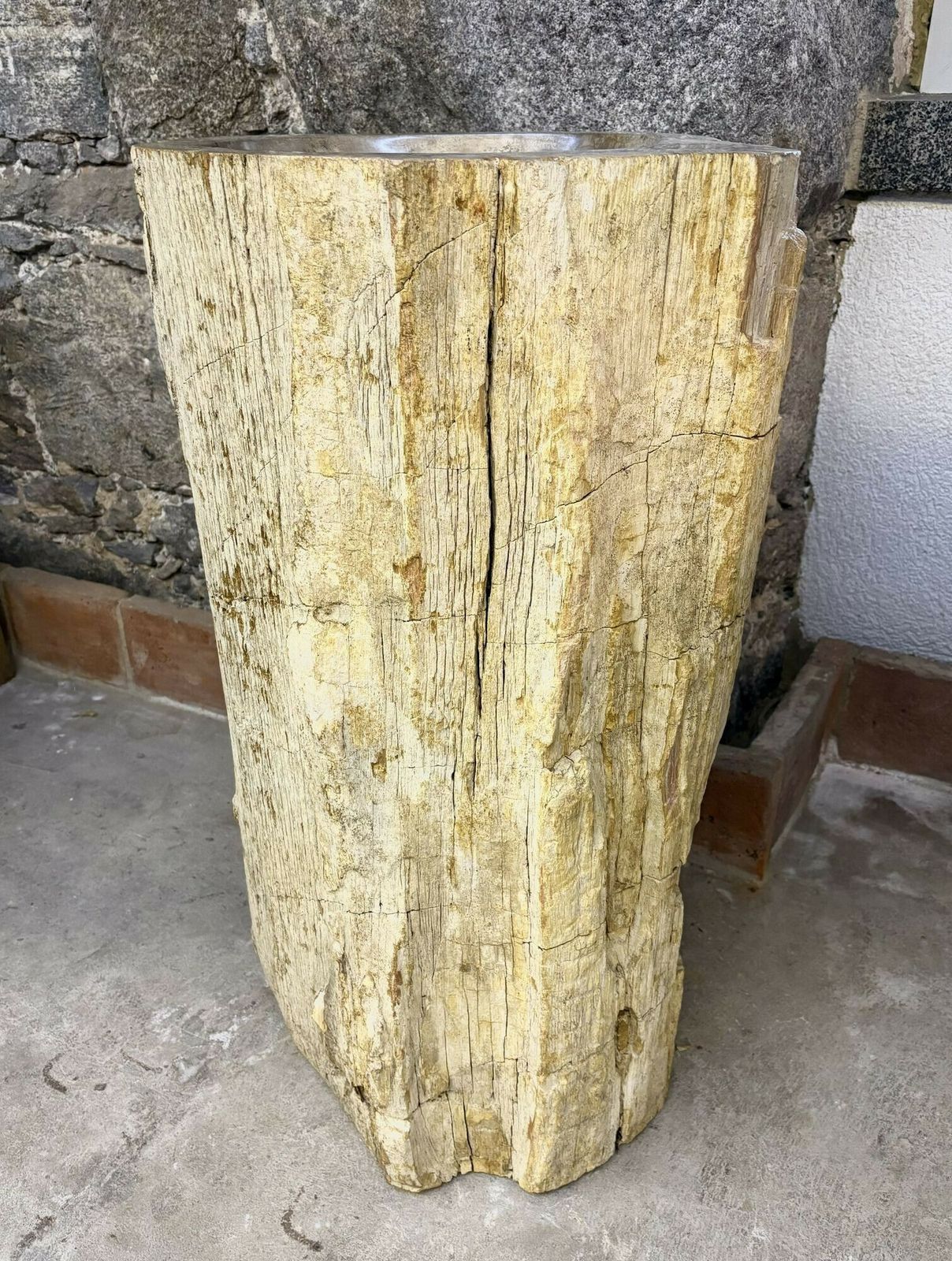Organic Modern Petrified Wood Pedestal Sink, Idn 2025 photo Home Decor