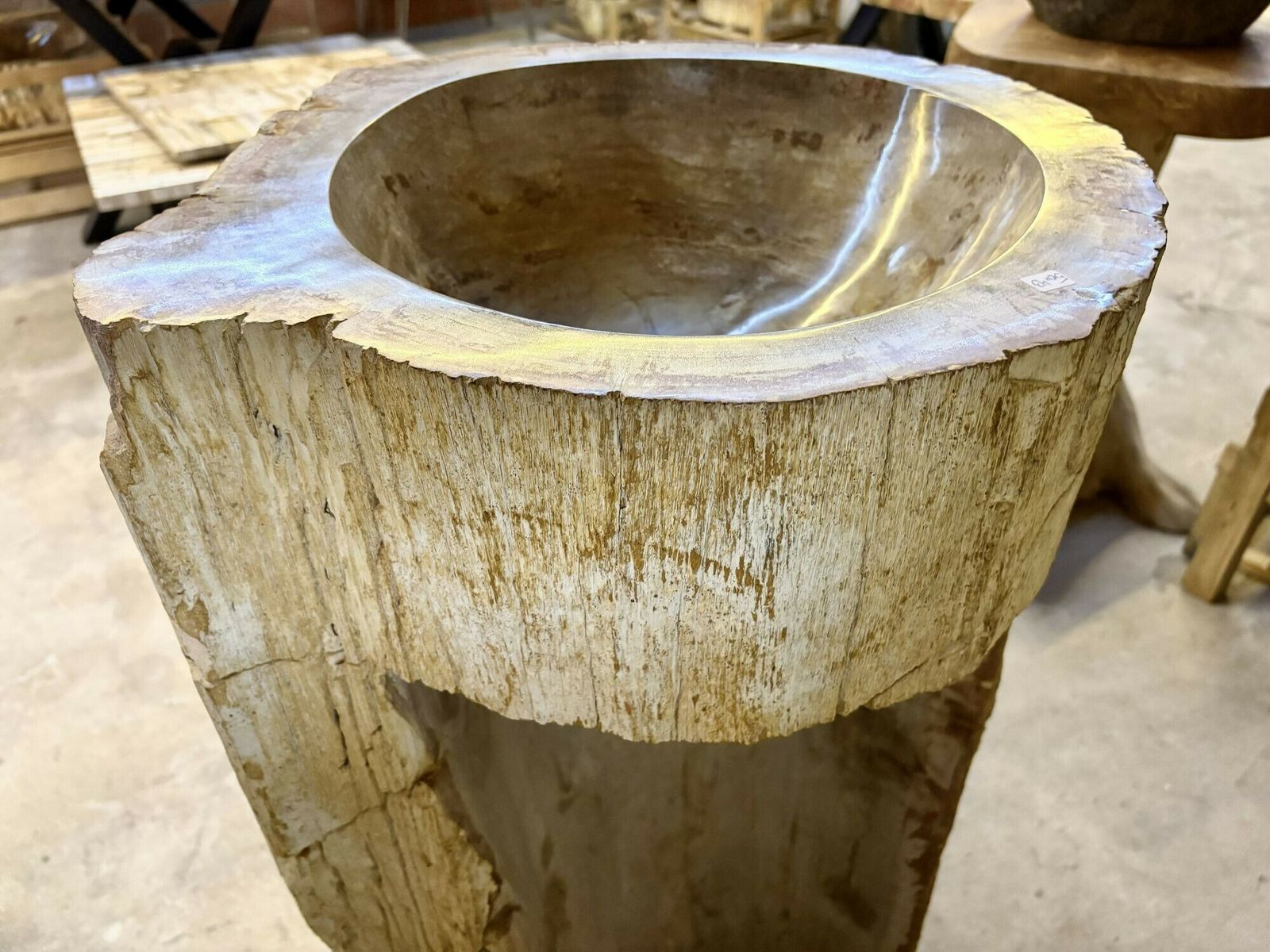Organic Modern Petrified Wood Pedestal Sink, Idn 2025 photo buy