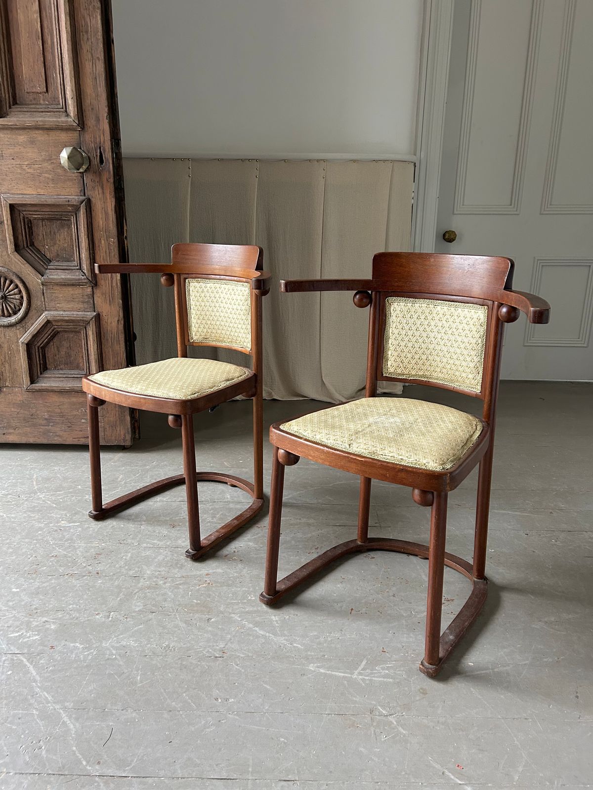 Early Pair Of Josef Hoffman Fledermaus Chairs photo for sale