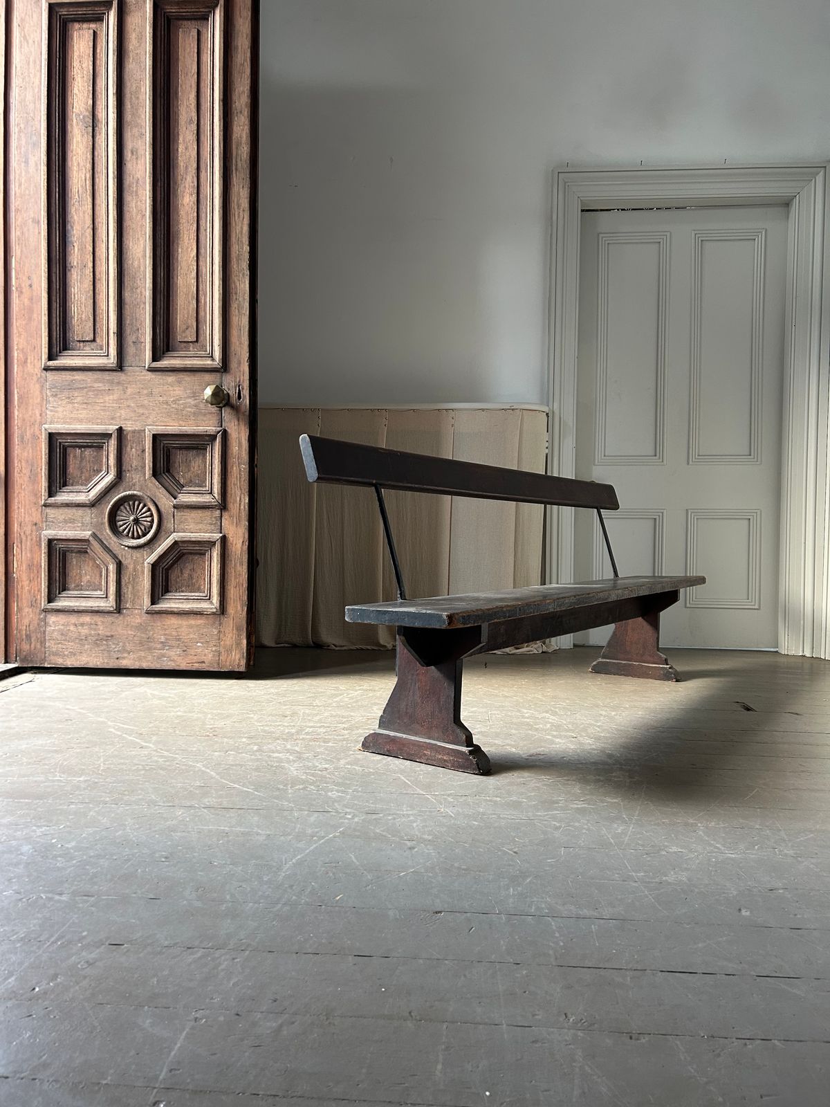 Pair Of 19th Century Pine Benches In Original Condition photo for sale