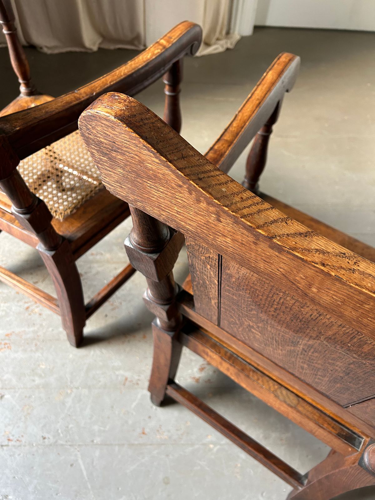Pair Of Late Regency Hall Chairs photo vintage
